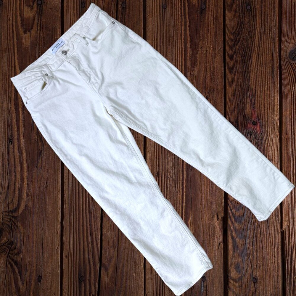 JUST BLACK DENIM White Stretch Jeans Stitch Fix Straight Leg Mid Rise 12 / 31